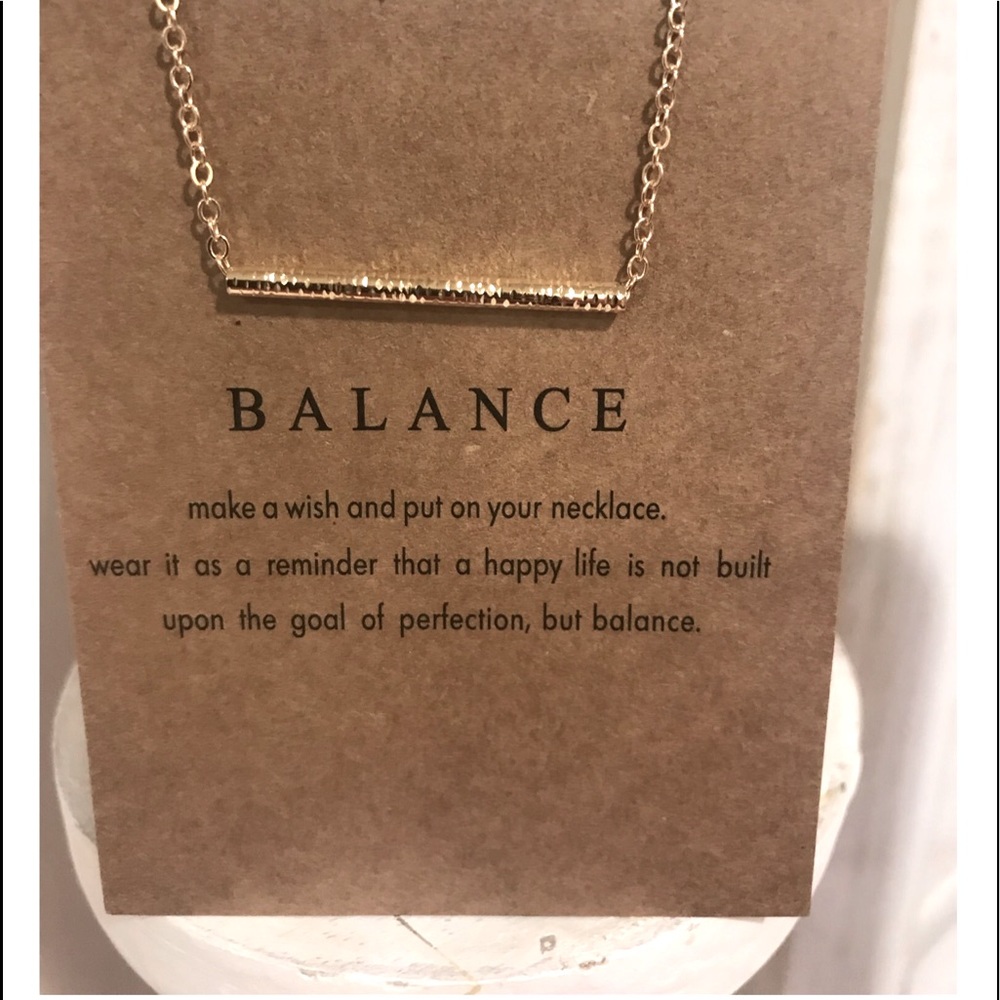 - Make a wish balance bar necklace Pendant necklace! Goldtone ! Adjustable!